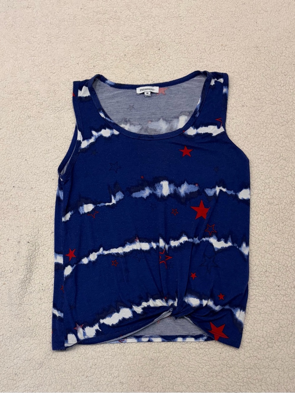 Freshman Blue Star Tie-Dye Tank Top (Size M)